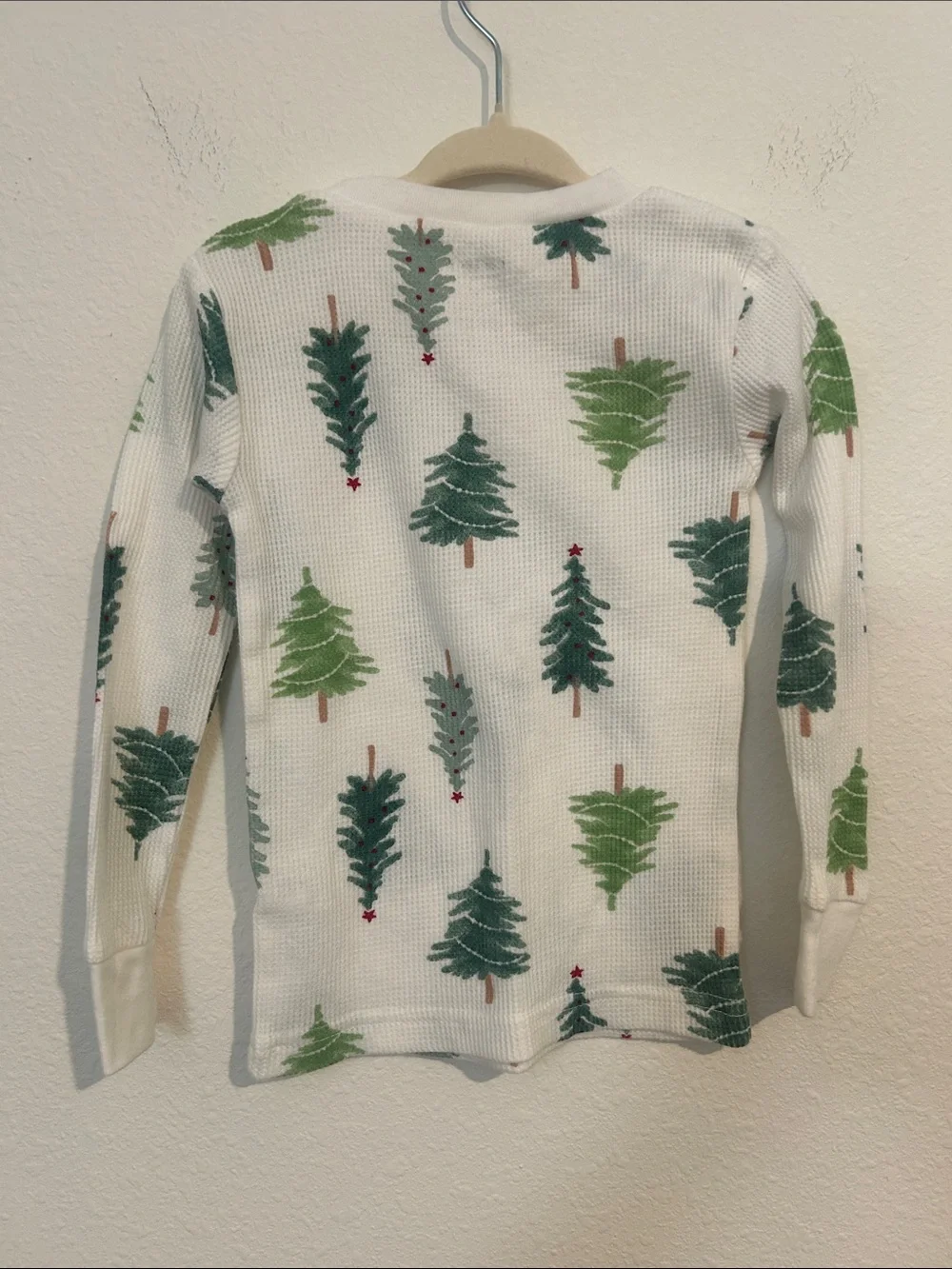 Carter's White Holiday Tree Print Pajama Set with Green Trees